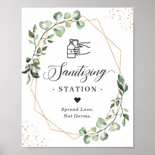 Sanitizing Station Eucalyptus Leaves Geometric Poster