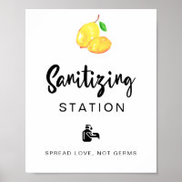 Sanitizing Station Lemon Wedding Bridal Shower