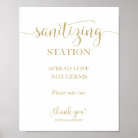 Sanitizing Station Spread Love Not Germs Sign