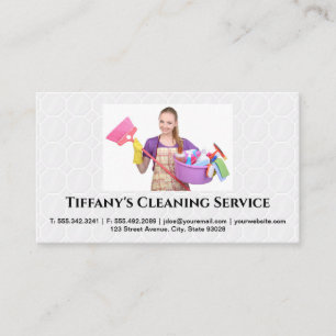 Sanitizing Supplies   Cleaner Woman Business Card