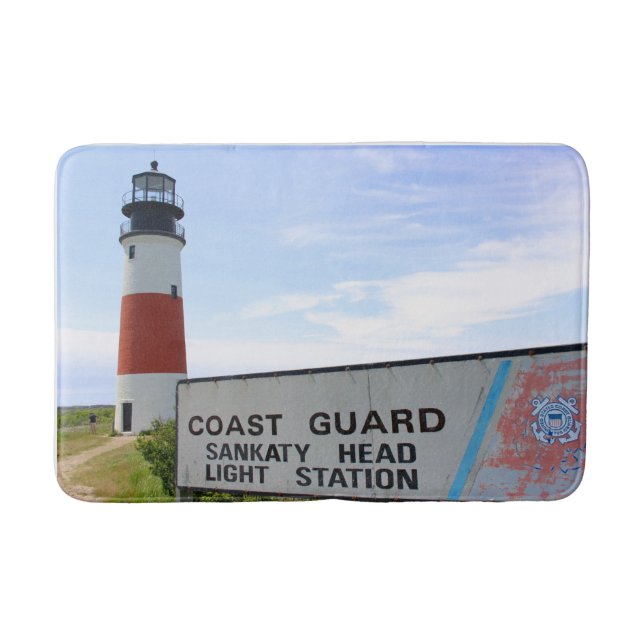 Sankaty Head Lighthouse, Nantucket MA Bath Mat (Front)
