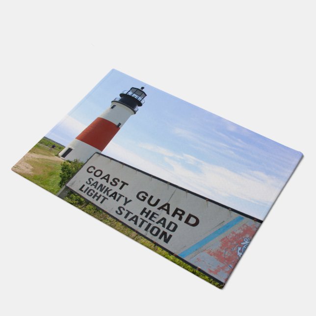 Sankaty Head Lighthouse, Nantucket MA Door Mat (Angled)