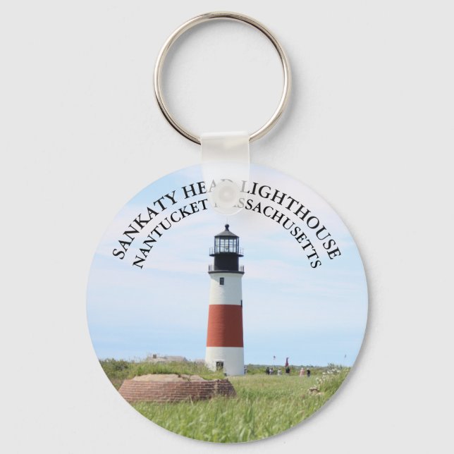 Sankaty Head Lighthouse, Nantucket MA Keyring (Front)