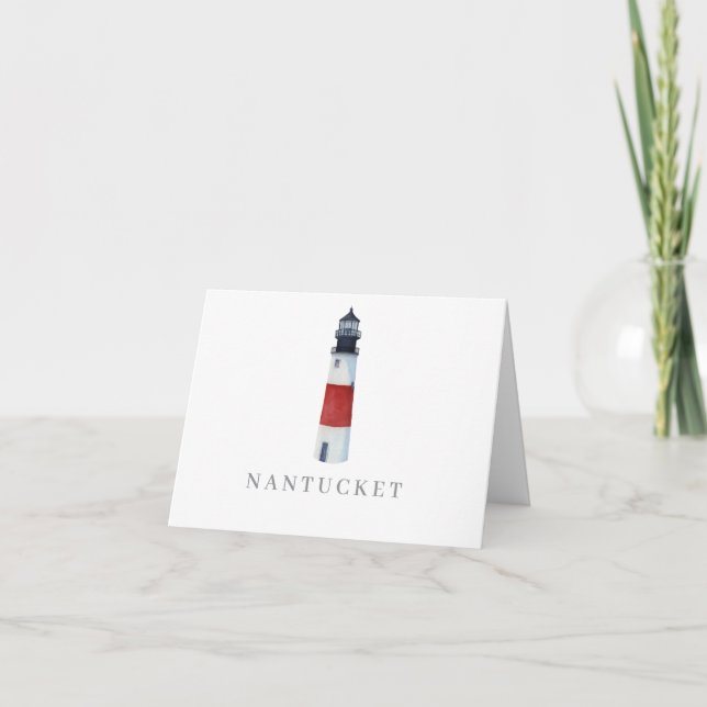 Sankaty Head Nantucket Lighthouse Blank Note Card (Front)