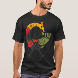 Sankofa Bird Adinkra Art In Pan African Colours T-Shirt