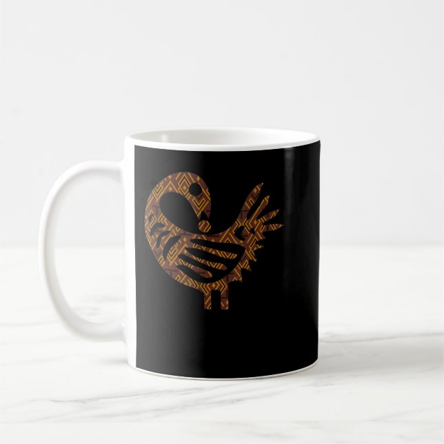 Sankofa Bird Simple Pattern Afrocentric Adinkra Sy Coffee Mug (Left)