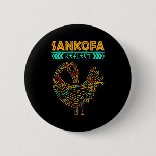 Sankofa Black History Afro African Pride Men Women 2 Inch Round Button