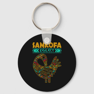 Sankofa Black History Afro African Pride Men Women Keychain