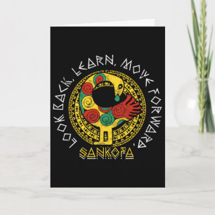 Sankofa Black History Month Adinkra Ghana Card