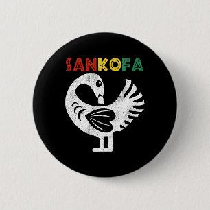 Sankofa Juneteenth Ghana Adinkra Symbol Sankofa  2 Inch Round Button