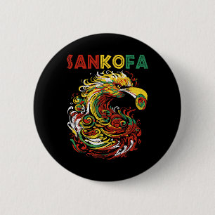 Sankofa Juneteenth Ghana Sankofa Symbol Adinkra  2 Inch Round Button