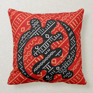 Sankofa Red Throw Pillow