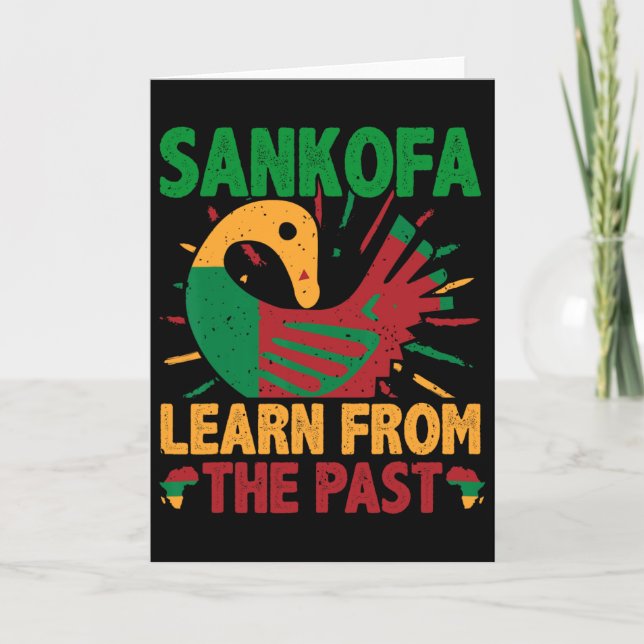 Sankofa Symbol And Adinkra Ghana For Black History Card (Front)