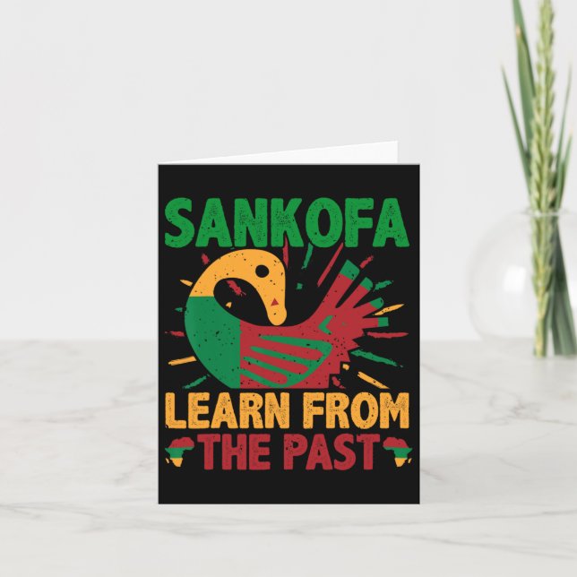 Sankofa Symbol And Adinkra Ghana For Black History Card (Front)