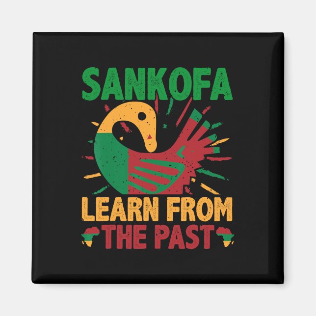 Sankofa Symbol And Adinkra Ghana For Black History Magnet (Front)