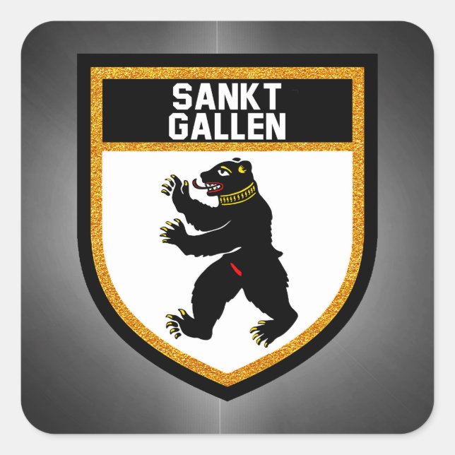 Sankt Gallen Flag Square Sticker (Front)