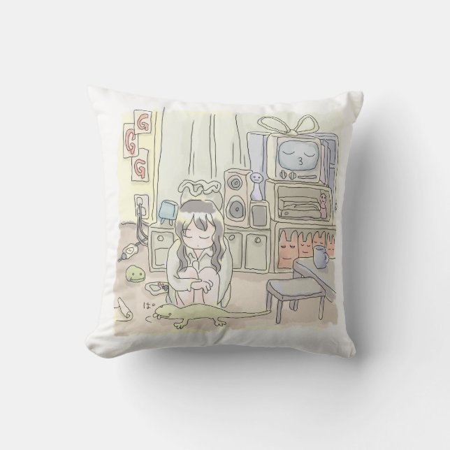 Sanna Nagare Throw Pillow (Front)