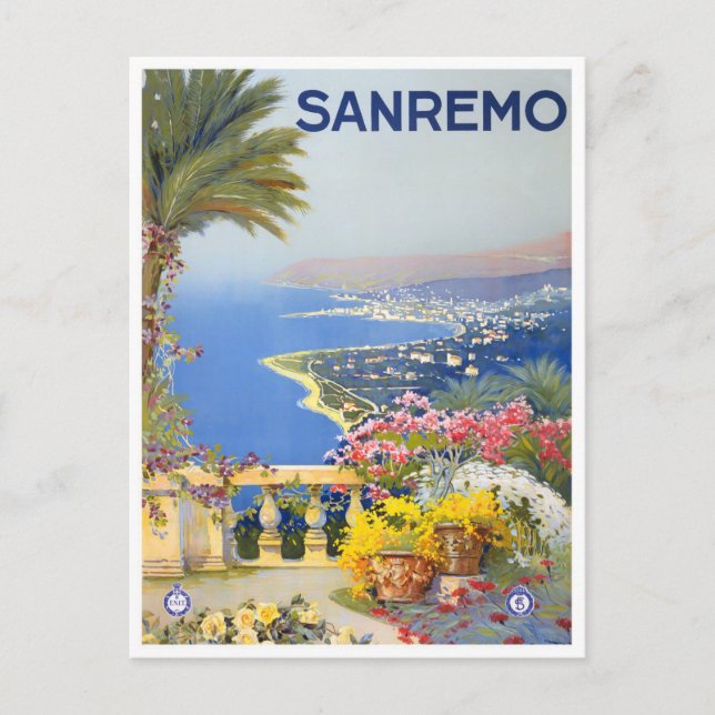 Sanremo Italy vintage travel Postcard (Front)