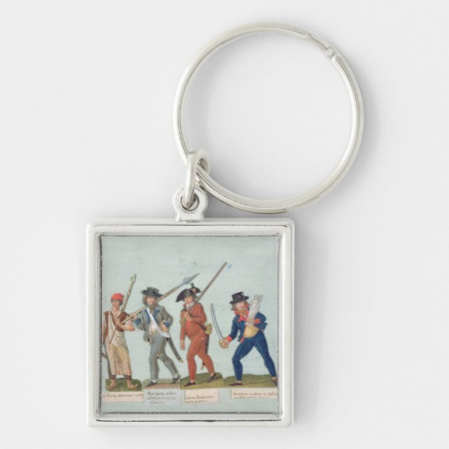 Sans Culotte Lighting his Pipe Keychain (Front)