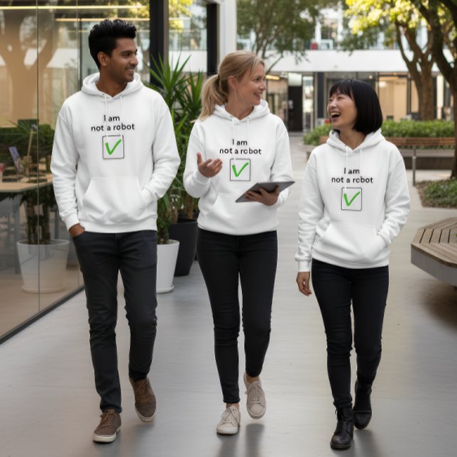 “Sans être un robot” Sweat à capuche (Créateur téléchargé)