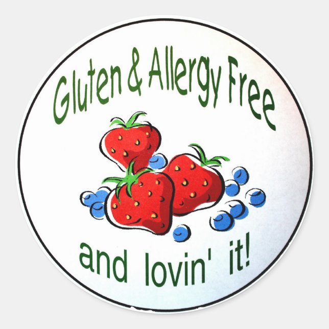 'Sans gluten et allergie...' Autocollants (Devant)