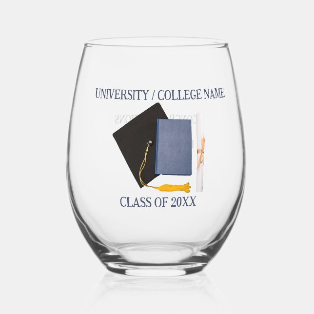 Sans Pied Diplôme universitaire Verre à vin stemless (Recto)