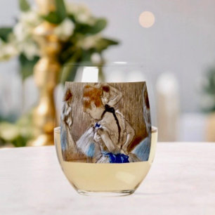 Sans Pied Ensemble de verre à vin Degas Danseuse au ruban bl