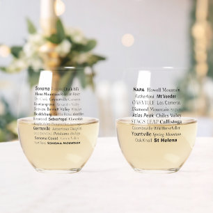 Sans Pied Ensemble de verre à vin Napa et Sonoma