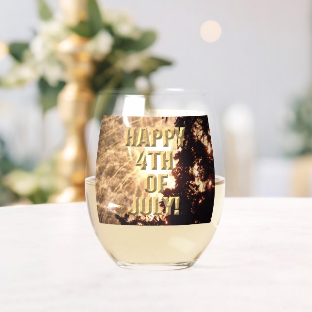 Sans Pied Feux d'artifice 15 4 juillet verre à vin (Insitu (Mariage))