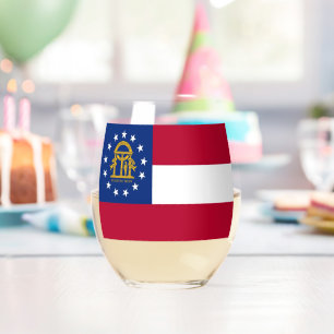 Sans Pied Verre à vin avec le drapeau de la Géorgie, USA