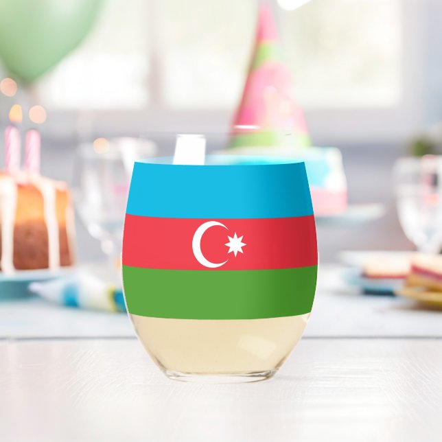 Sans Pied Verre à vin avec le drapeau de l'Azerbaïdjan (Insitu (Anniversaire))
