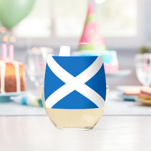 Sans Pied Verre à vin avec le drapeau de l'Écosse, Royaume-U
