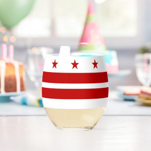 Sans Pied Verre à vin avec le drapeau de Washington D.C., Ét