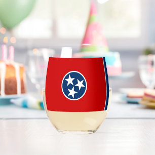Sans Pied Verre à vin avec le drapeau du Tennessee, États-Un