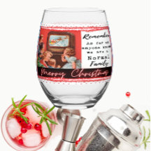 Verre à vin drôle de Noël Rétro Meilleure Amie Nor