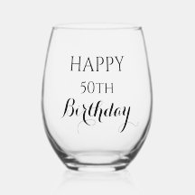 Verre à vin personnalisé d'anniversaire