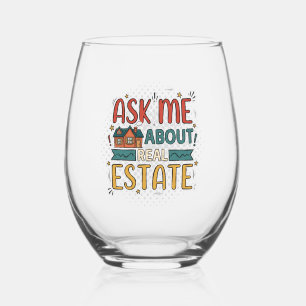 Sans Pied Verre à vin personnalisé 'Demandez-moi à propos de