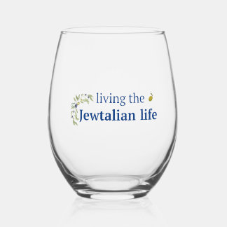Sans Pied Verre à vin 'Vivre la vie Jewtalian'