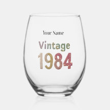 Vintage1984 Verre à vin personnalisé : Souvenirs s