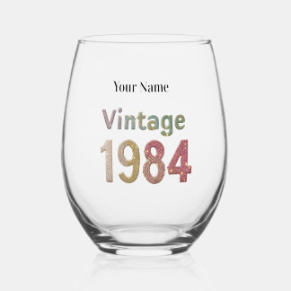 Sans Pied Vintage1984 Verre à vin personnalisé : Souvenirs s