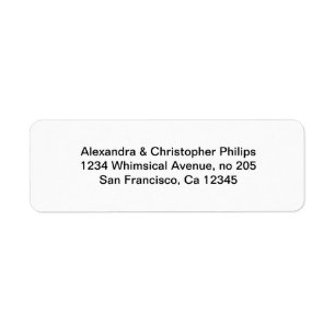 Sans Serif Simple Return Address DYI
