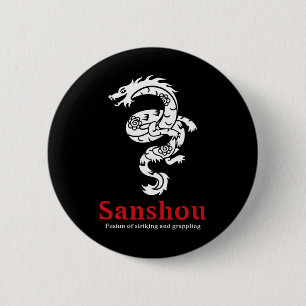 Sanshou Dragon Sanda Chinese Boxing Martial Arts _ 2 Inch Round Button