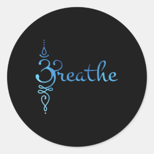 Sanskrit Zen Yoga Meditation Breathing Symbol Classic Round Sticker