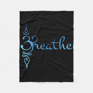 Sanskrit Zen Yoga Meditation Breathing Symbol Fleece Blanket