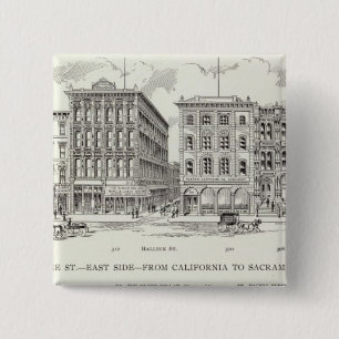 Sansome East side California and Sacramento 2 Inch Square Button