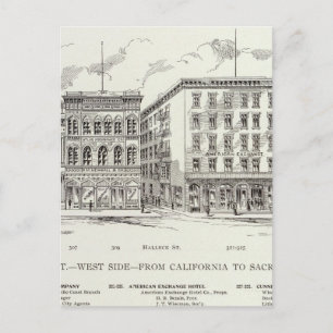Sansome West side California and Sacramento Postcard