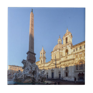 Sant Agnese Church at the Piazza Navona - Rome Tile