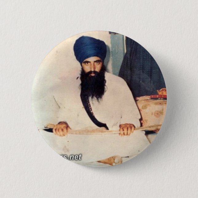 Sant Jarnail Singh Ji Khalsa Bhindranwale 2 Inch Round Button (Front)