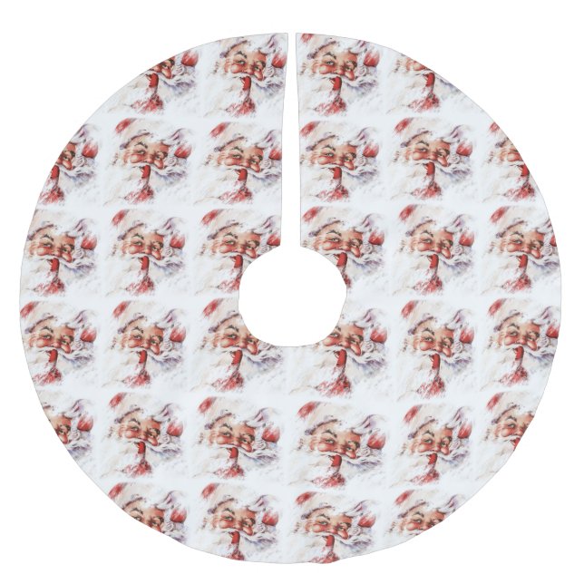 Santa 025 brushed polyester tree skirt (Front)