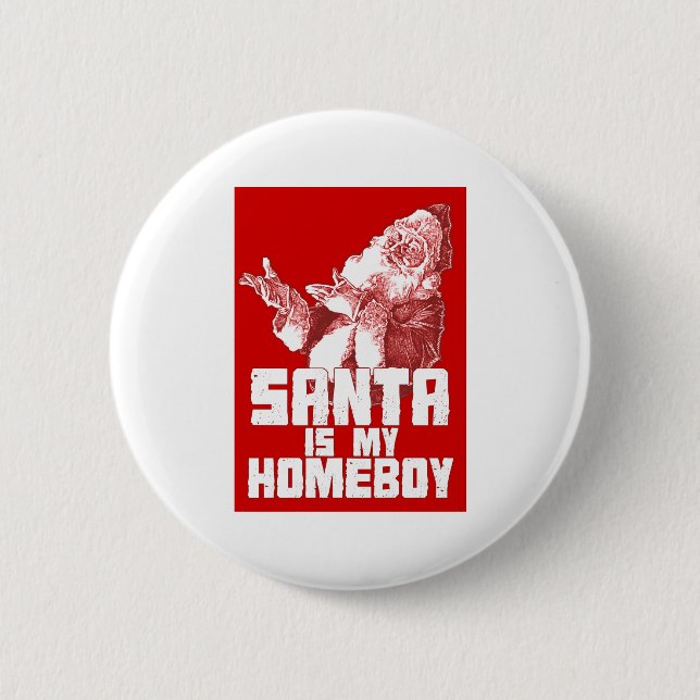 santa 2 inch round button (Front)